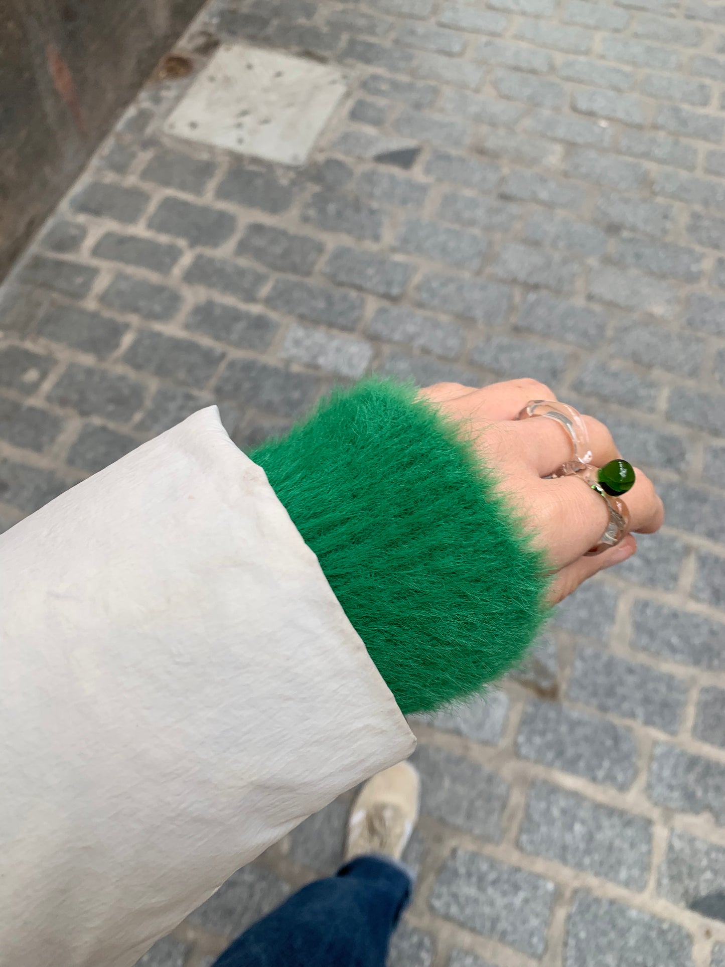 Anillo de vidrio Lluvia, hecho a mano en Valencia