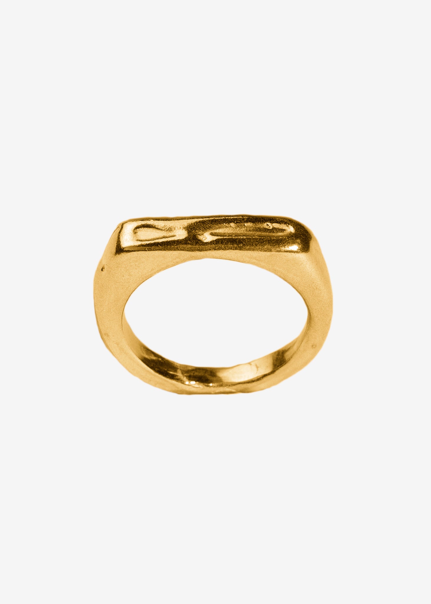 Anillo dorado Melted Signet, hecho a mano en València