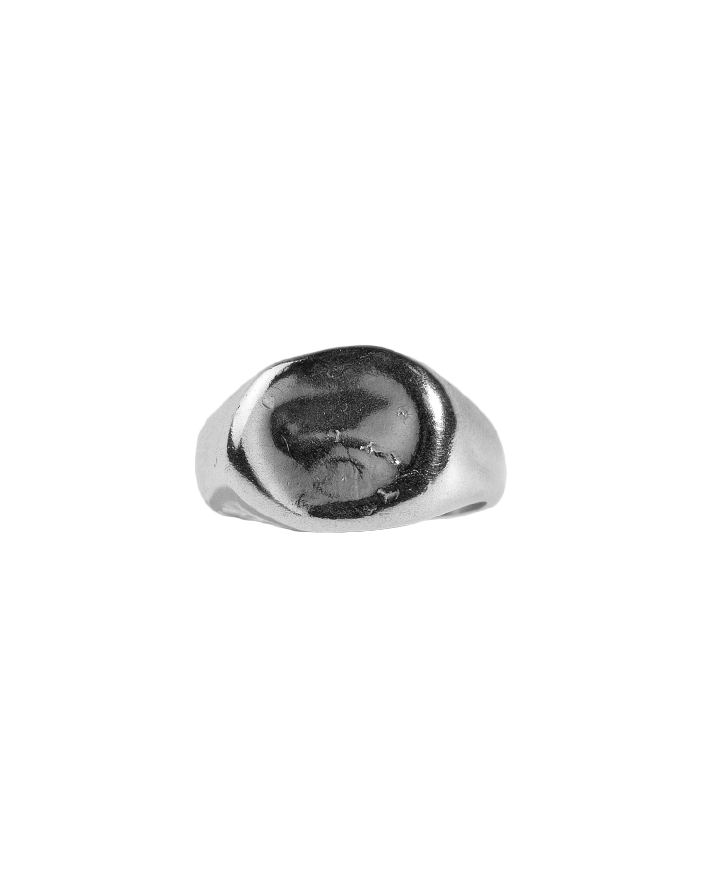 Anillo sello Melted Signet O, hecho a mano con plata de ley en Valencia