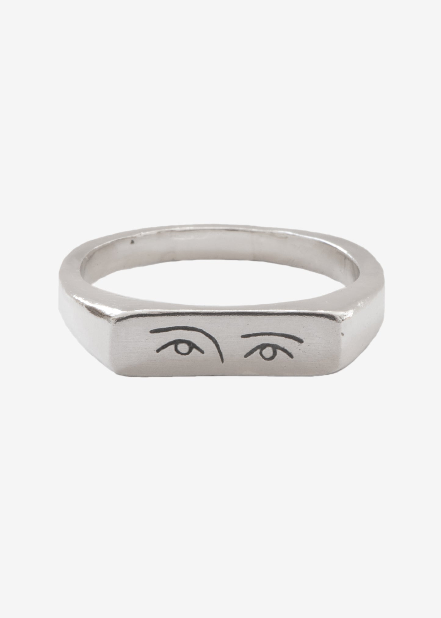 Anillo sello Violeta, hecho a mano en Valencia en plata de ley