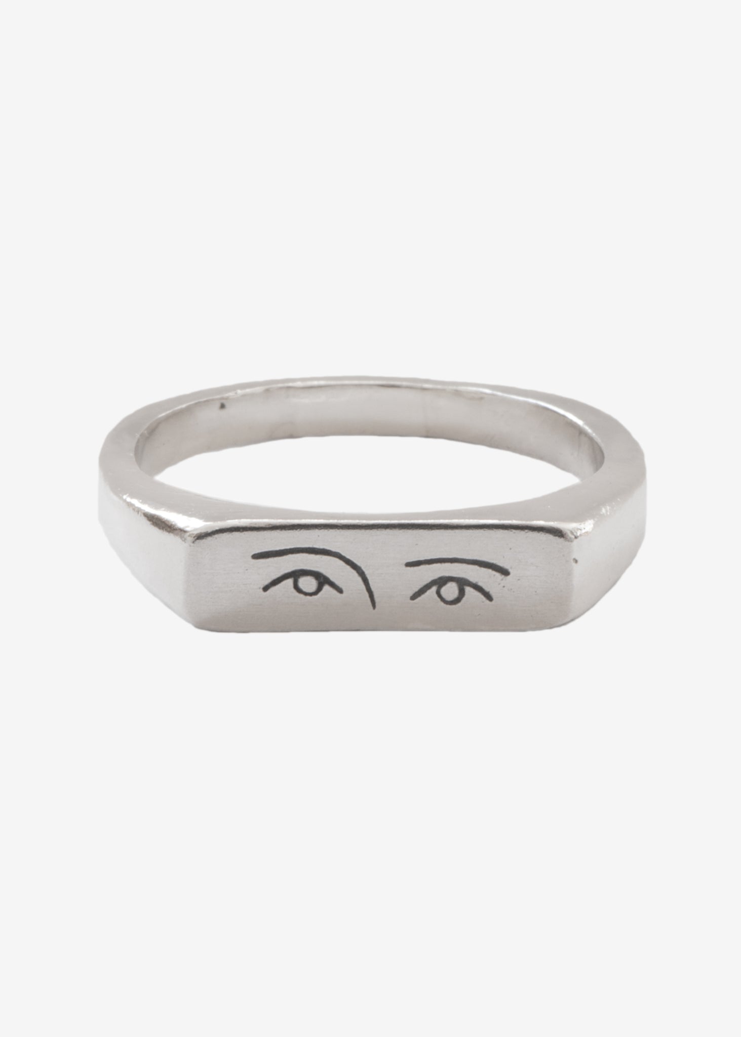 Anillo sello Violeta, hecho a mano en Valencia en plata de ley