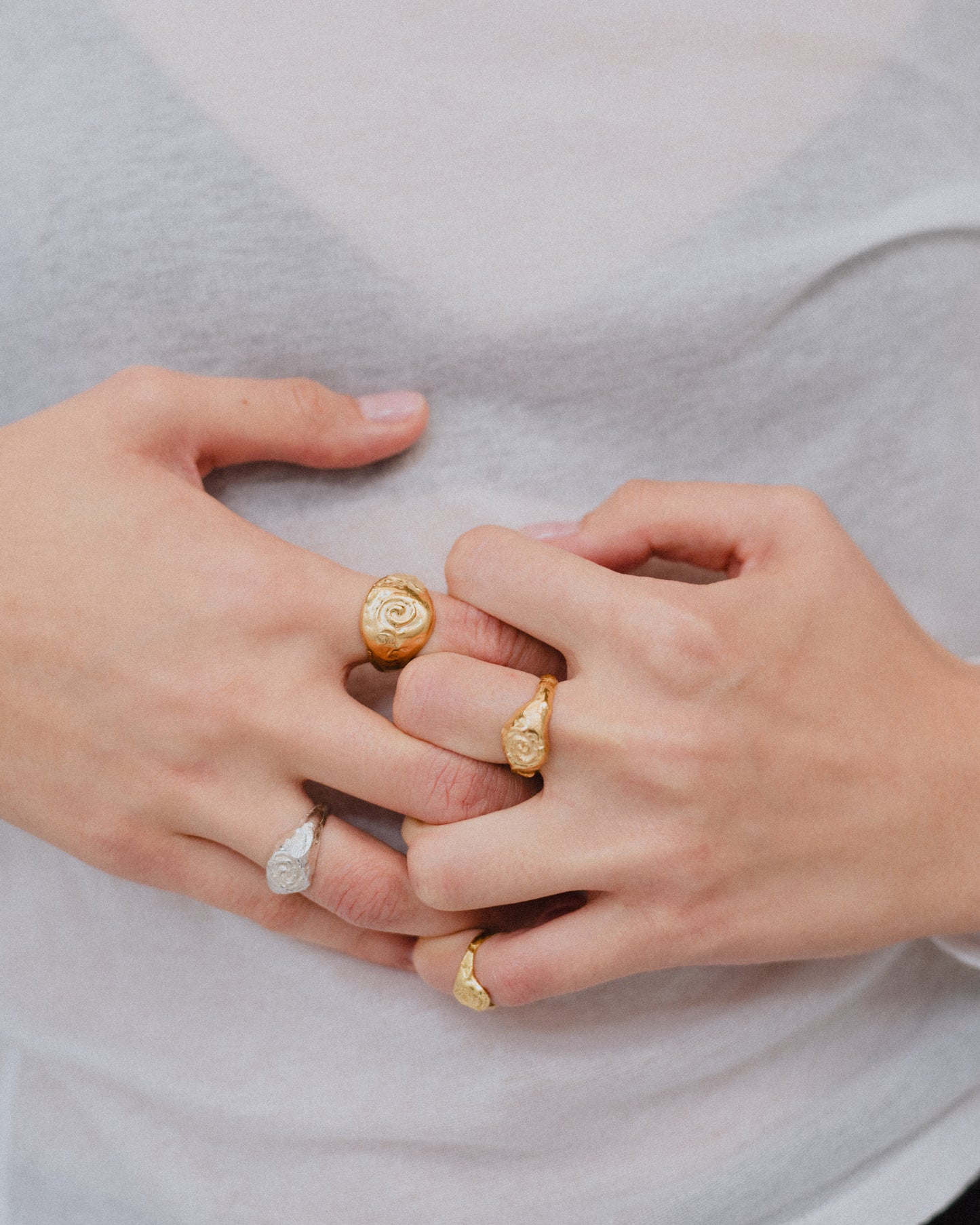 Anillos dorados y en plata, hecho a mano en plata de ley en València