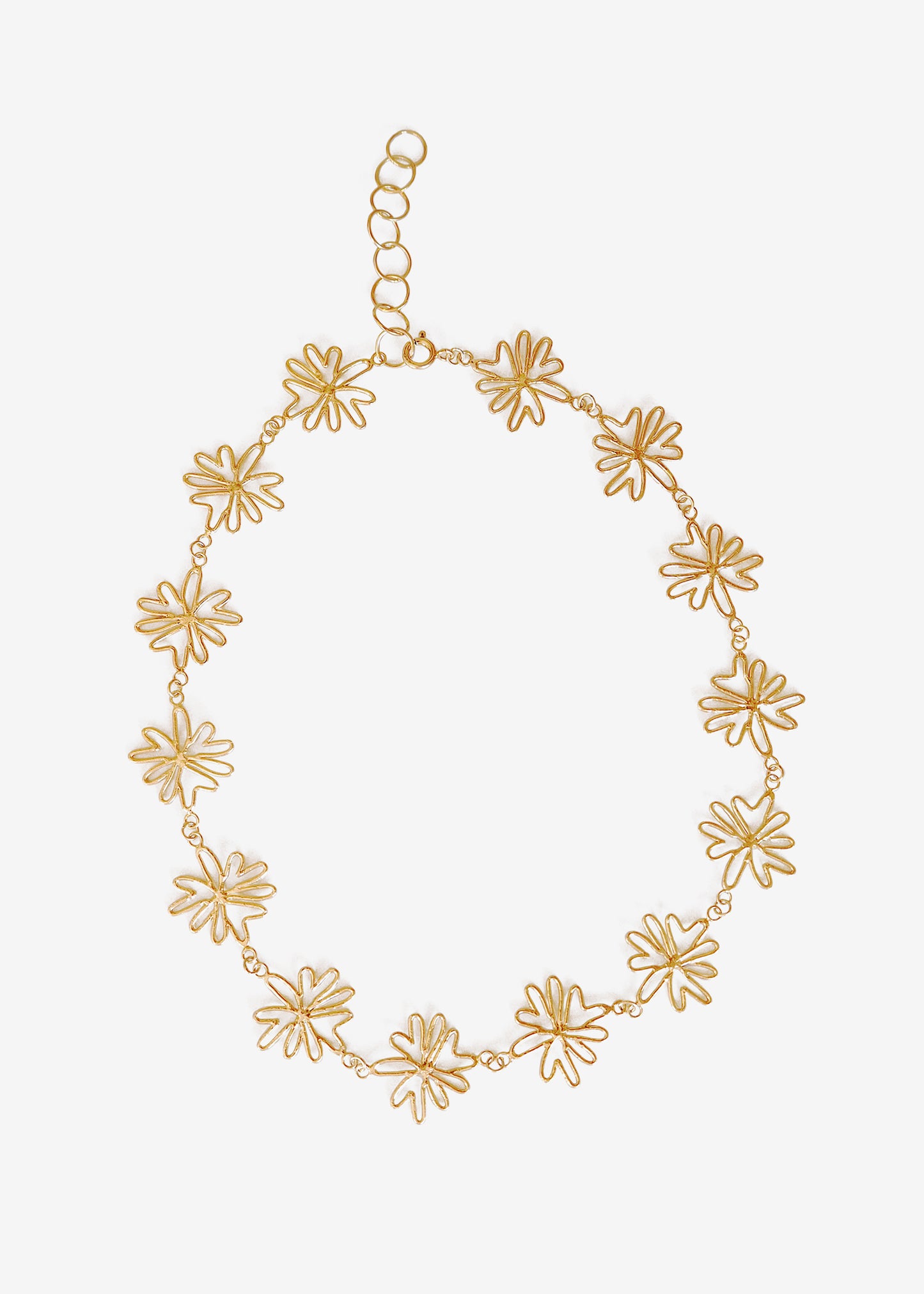 Collar de flores Jazmines, hecho con plata de ley a mano en Valencia
