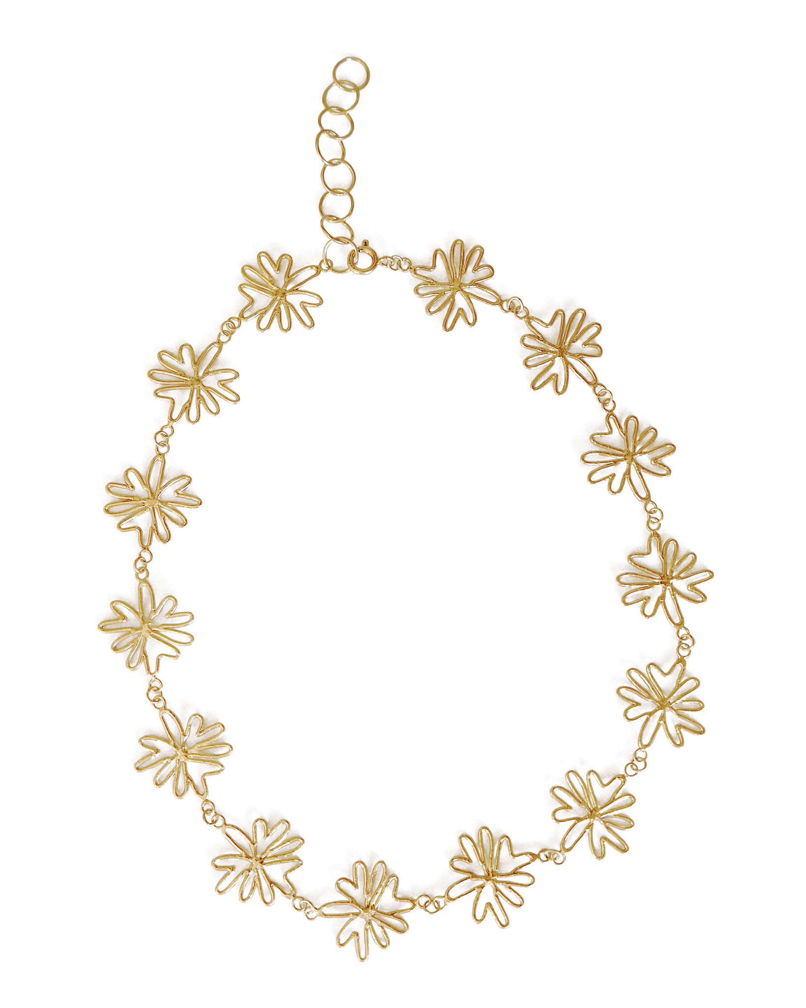 Collar de flores Jazmines, hecho a mano con plata de ley en Valencia