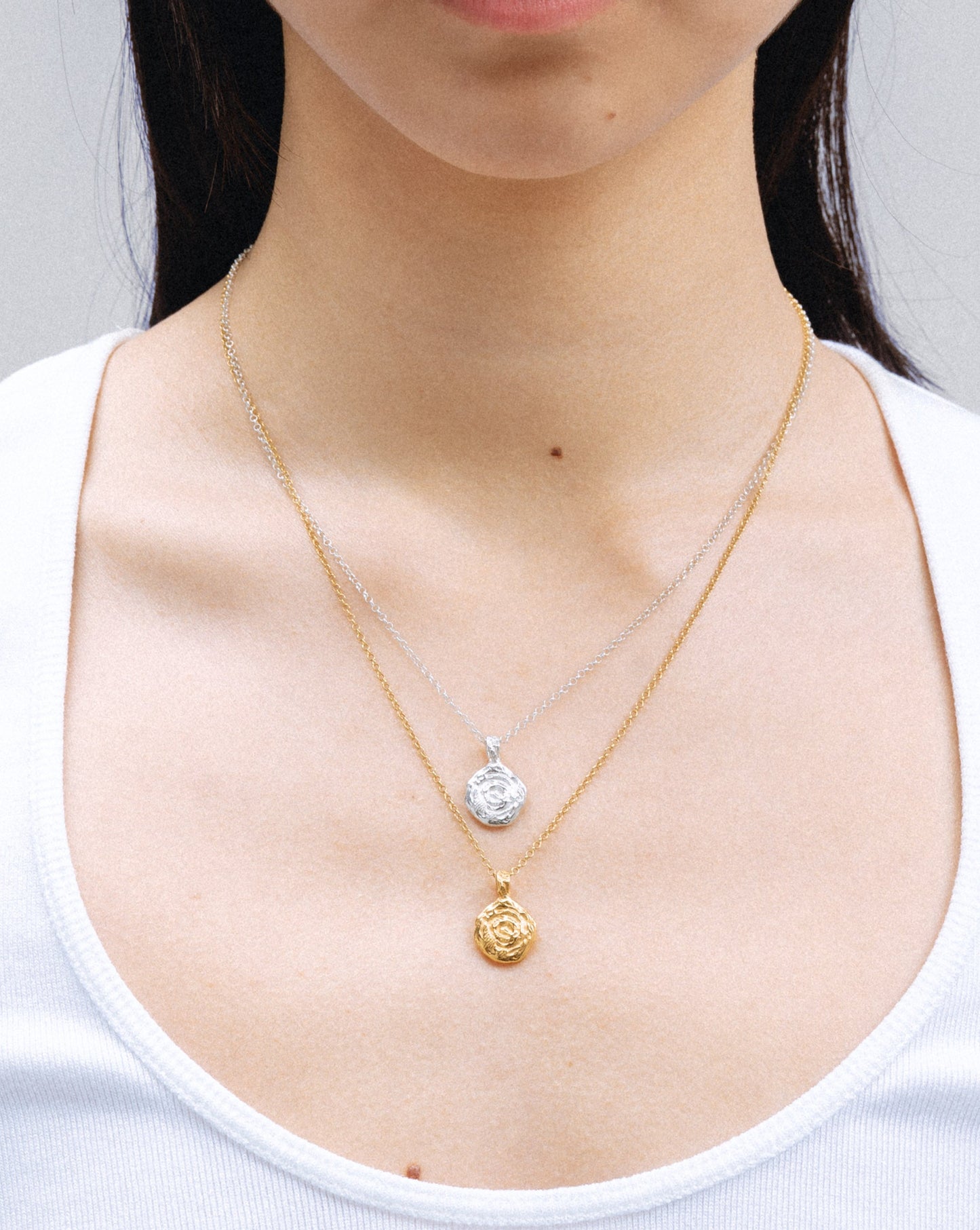 Collares de plata y dorado Giro S, hecho a mano en València