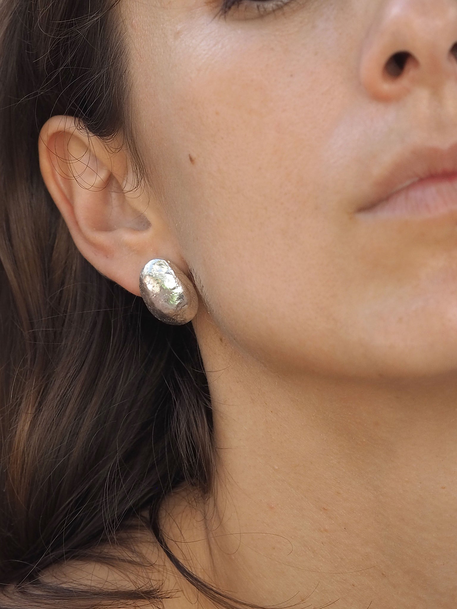 Pendientes de plata Pedra, hechos a mano en Valencia