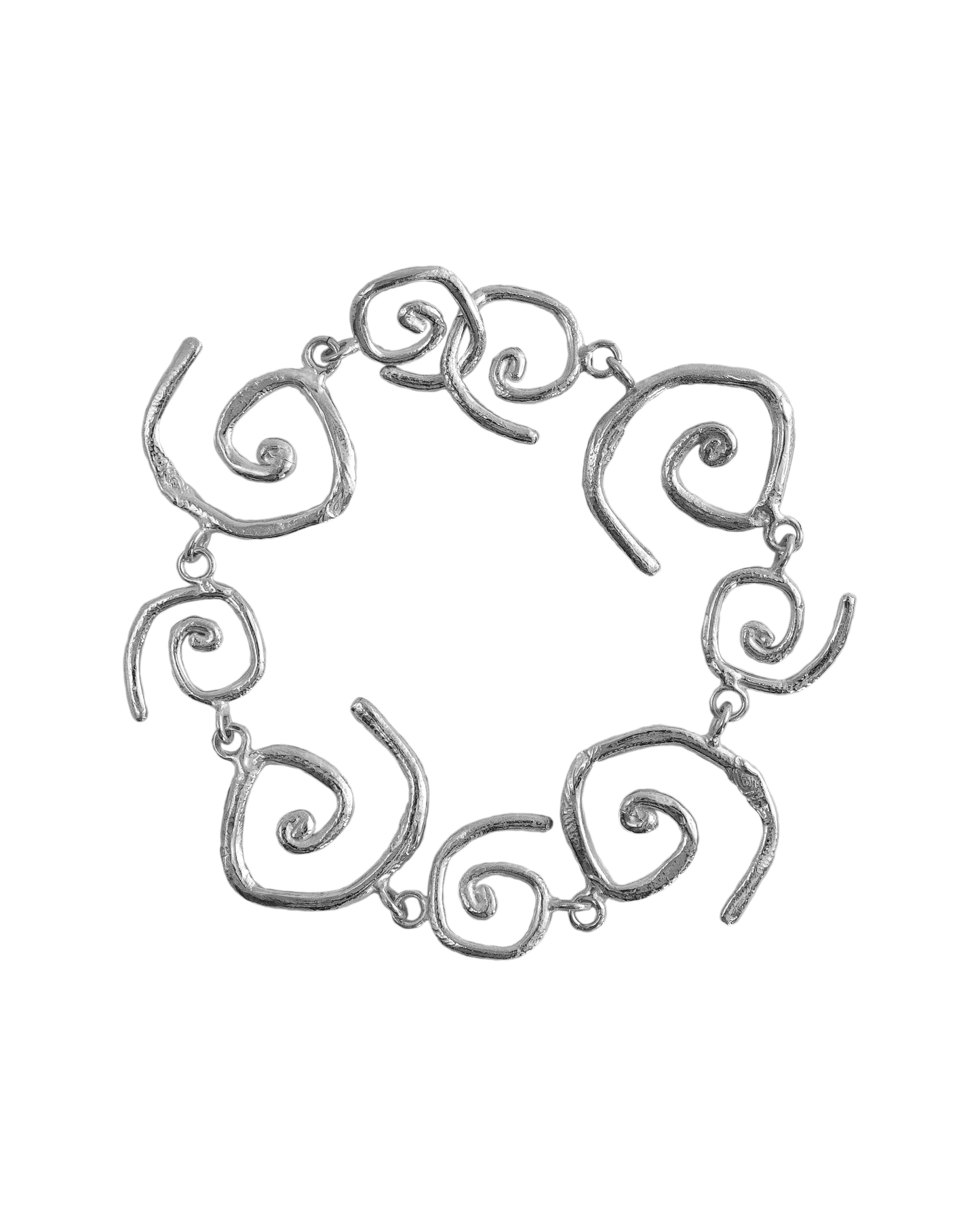 Pulsera de plata Vórtice, hecha a mano en Valencia