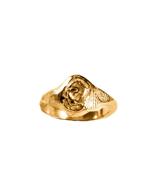 Anillo Ona dorado, hecho a mano en València
