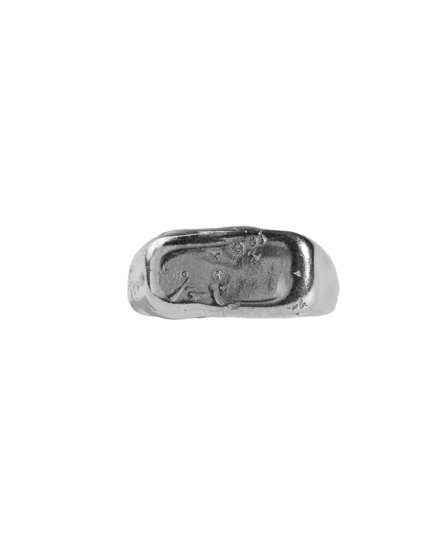 Anillo sello Melted Signet II, hecho a mano con plata de ley en Valencia