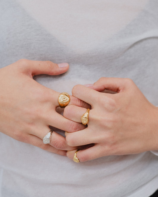 Anillos dorados y en plata, hecho a mano en plata de ley en València

