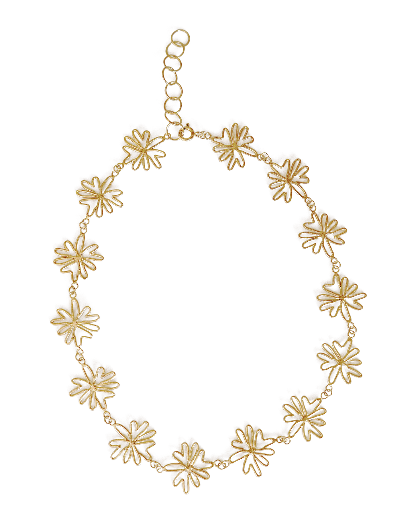 Collar de flores Jazmines, hecho a mano con plata de ley en Valencia