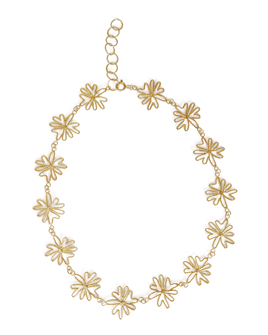 Collar de flores Jazmines, hecho a mano con plata de ley en Valencia