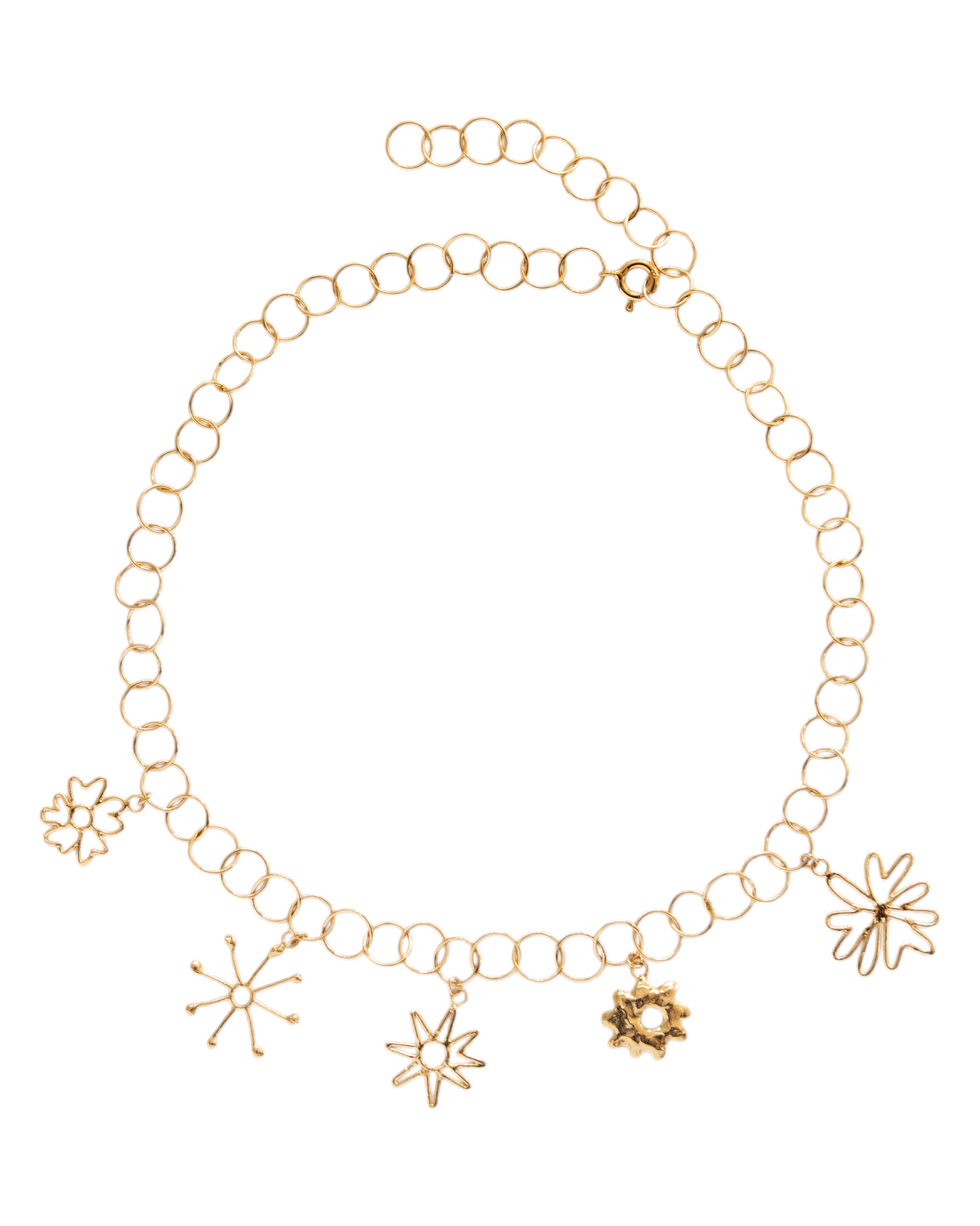 Collar de flores Ramo, hecho a mano en Valencia con plata de ley