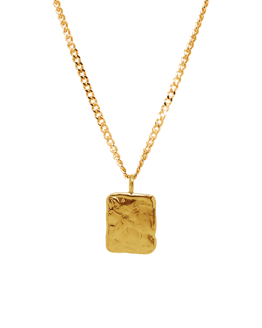 Collar dorado Marea M , hecho a mano en Valencia con plata de ley