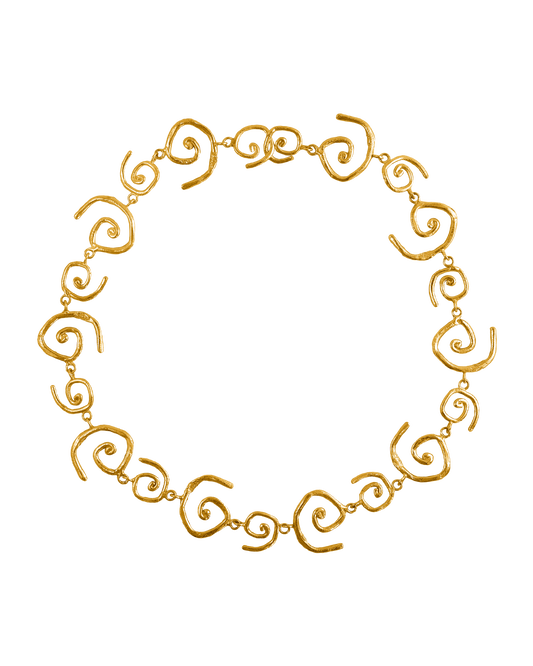 Collar dorado Vórtice, hecho a mano en València
