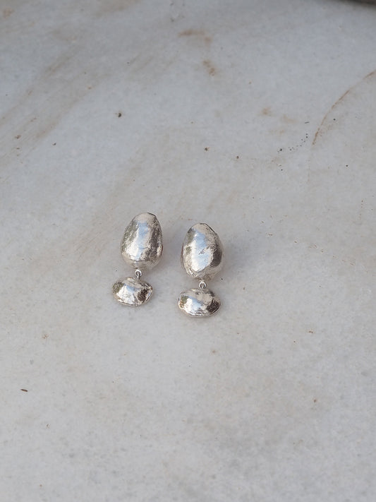 Pendientes de plata Pedres, hechos a mano en Valencia
